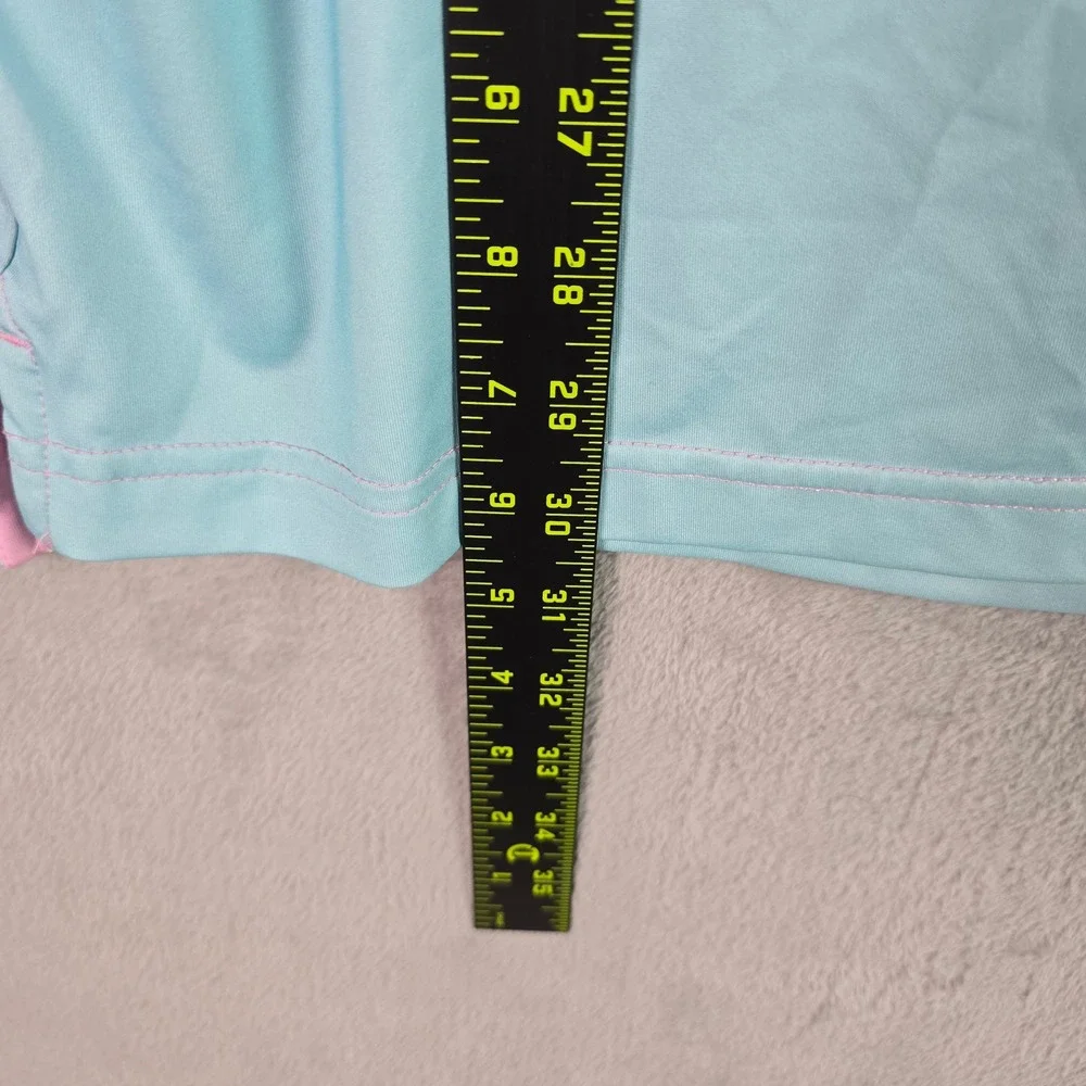 Chubbies Mens Large Pink Blue Ombre Pineapple Performance Polo Shirt SM23CA00106